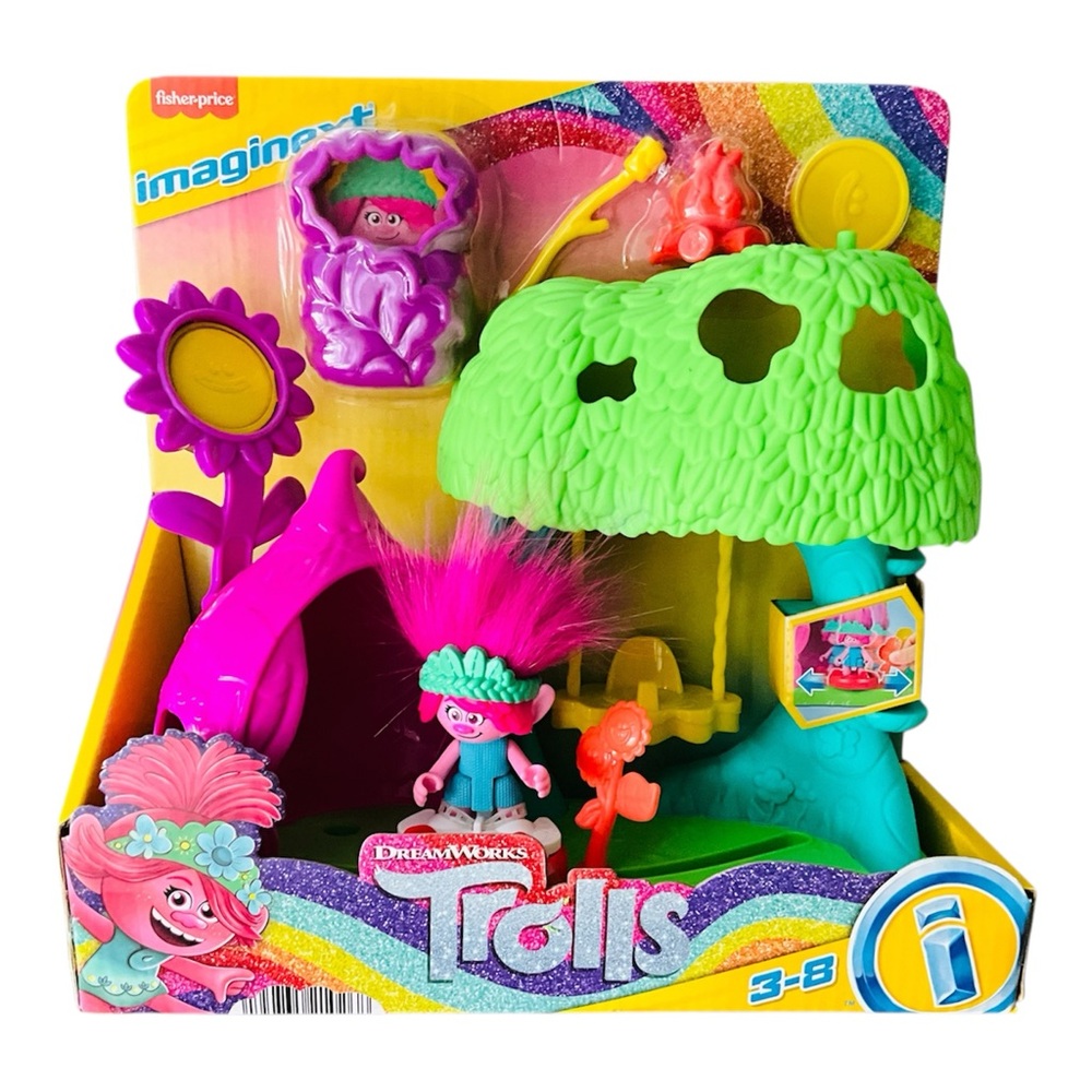Fisher-Price TROLLS Green and Pink Action Figures Playset